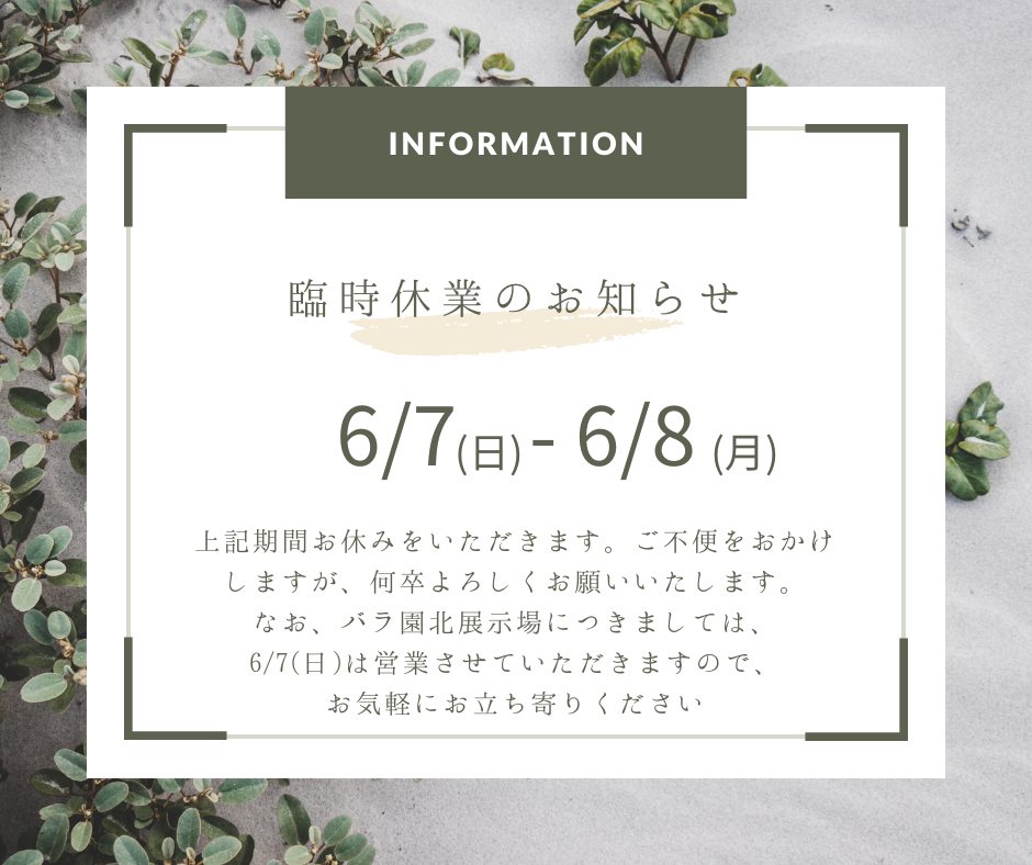 臨時休業のお知らせ